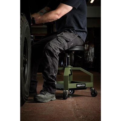 BUNKER Heavy Duty Work Stool,Pneumatic Height Adjustment 580,780mm,360 ...