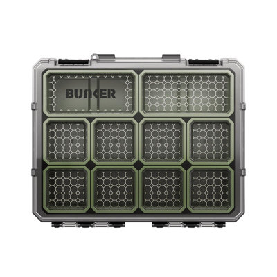 BUNKER Large Organiser 408 x 334 x 107mm Heavy Duty Storage Box with ...