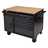 BUNKER Multi-Functional Workbench Roller Tool Cabinet, 14 Drawer, 48", Grey 08251