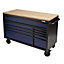BUNKER Workbench Roller Tool Cabinet, 10 Drawer, 56", Blue 08237