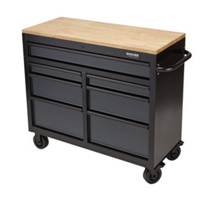 BUNKER Workbench Roller Tool Cabinet, 7 Drawer, 41", Grey 08216