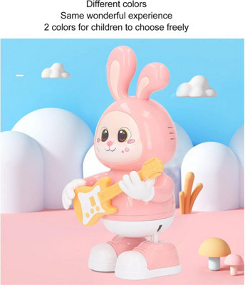 Bunny Robot Toy Solid ABS Dancing Bunny Robot LED Light Electric ...