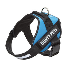Bunty Adjustable Dog Harness, Yukon - Adjustable Snug & Secure Fit, No Pull Design, Back Mounted D-Ring and Handle - Blue Large