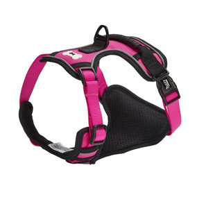 Bunty Adventure Dog Harness - No Pull Harness with Front and Back Leash Connections, Back Handle, Water Resistant - Large, Pink