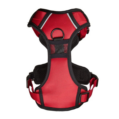Bunty Adventure Dog Harness - No Pull Harness with Front and Back Leash Connections, Back Handle, Water Resistant - Small, Red