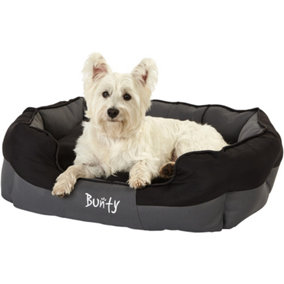 Bunty Anchor Cat & Dog Bed - Oxford Fabric, Water-Resistant, Machine Washable, Anti Anxiety, Calming Dog Bed - Large, Black