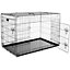 Bunty Collapsible Dog Crate Puppy Pet Cage with Two Doors & Removable Tray - Wire Mesh Design Training Crate with Locks - M