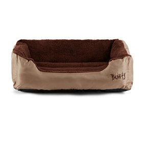 Bunty Deluxe Dog Bed - Fluffy Fleece Lining, Comfortable and Soft, Non-Slip Bottom, Washable - Large Cream