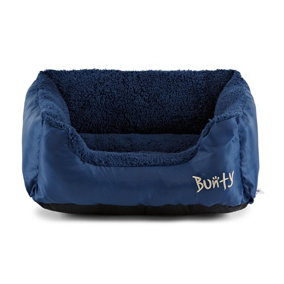 Bunty Deluxe Dog Bed - Fluffy Fleece Lining, Comfortable and Soft, Non-Slip Bottom, Washable - Small Blue