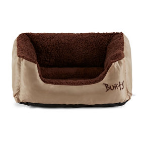 Bunty Deluxe Dog Bed - Fluffy Fleece Lining, Comfortable and Soft, Non-Slip Bottom, Washable - Small Cream