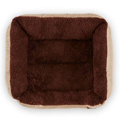 Bunty Deluxe Dog Bed - Fluffy Fleece Lining, Comfortable and Soft, Non-Slip Bottom, Washable - Small Cream
