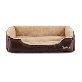 Bunty Deluxe Dog Bed - Fluffy Fleece Lining, Comfortable and Soft, Non-Slip Bottom, Washable - X-Large Brown