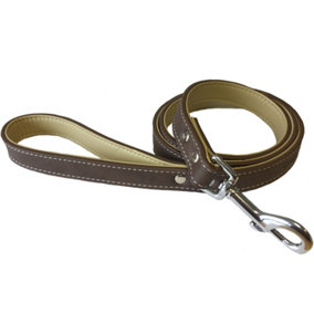 Bunty Dog Puppy Pet Soft Leather Style Brown Long Strong Lead with Metal Clip