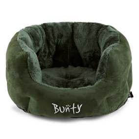 Bunty Polar Dog Bed - High Walled Calming Dog Bed, Insulating and Warm Fleece Interior, Machine Washable - Small, Green