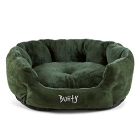 Bunty Polar Dog Bed - High Walled Calming Dog Bed, Insulating and Warm Fleece Interior, Machine Washable - X-Large, Green