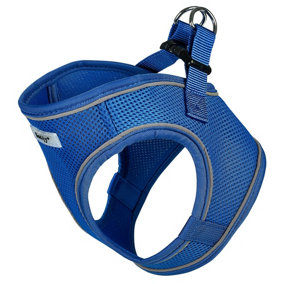Bunty Reflective Dog Harness - Step-In Easy Fit, Lightweight, Breathable, Secure & Comfortable Fit - Blue Medium 46cm