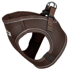 Bunty Reflective Dog Harness - Step-In Easy Fit, Lightweight, Breathable, Secure & Comfortable Fit - Brown Extra Small 34cm