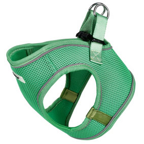 Bunty Reflective Dog Harness - Step-In Easy Fit, Lightweight, Breathable, Secure & Comfortable Fit - Green Extra Small 34cm