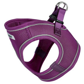 Bunty Reflective Dog Harness - Step-In Easy Fit, Lightweight, Breathable, Secure & Comfortable Fit - Purple Extra Small 34cm