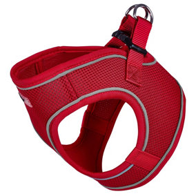 Bunty Reflective Dog Harness - Step-In Easy Fit, Lightweight, Breathable, Secure & Comfortable Fit - Red Extra Small 34cm