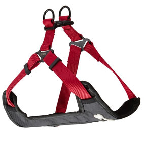 Bunty Step In Dog Harness Vest - Adjustable, Breathable and Lightweight Harness with Soft, Comfortable Padding - Red Large