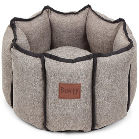Bunty Windsor Dog Bed - High-Walled Dog Bed, Cushioned Base & Walls, Upholstery Style Soft Fabric - Portobello, 50cm Diameter