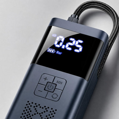 BURAKH Cordless Digital Tyre Inflator Air Pump with LED Light, 150 PSI ...