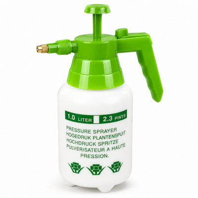 BURAKH Manual Hand Pump Garden Pressure Sprayer with Adjustable Nozzle, 1L