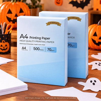 BURAKH White A4 Paper for Printing & Halloween Crafts, 70gsm, 1000 ...