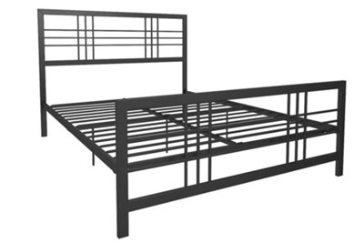 Burbank Metal Bed Black, Double