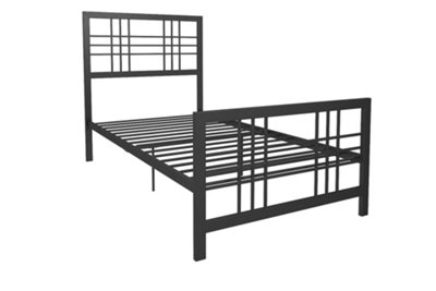 Burbank Metal Bed Black, Single