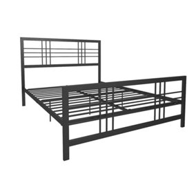 Burbank metal bed in black, double