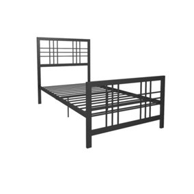 Burbank metal bed in black, single
