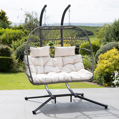 Burford Swinging Double Garden Seat - Cream