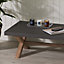 Burford Wood and Concrete Top X Leg Rectangular Home Furniture Coffee Table