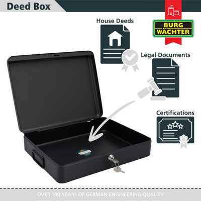 Burg-Wachter 14 inch Deed storage Box. Ideal for secure storage of ...