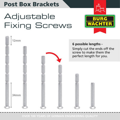 Burg-Wachter Adjustable Post Box Gate & Railing Mounting Bracket Kit - 3