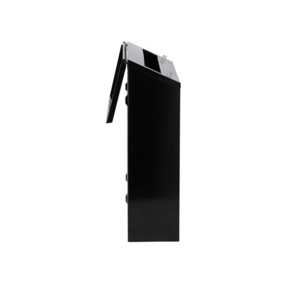 Burg-Wachter Aire Wall Mounted Black Lockable Weatherproof Post Box - 37x36x11cm - 7