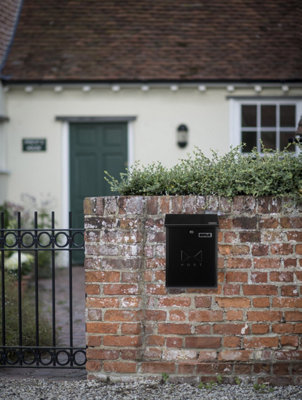 Burg-Wachter  Black Grand Wall Mounted Galvanised Steel Lockable Weatherproof Post Box - 33x45x15cm - 5