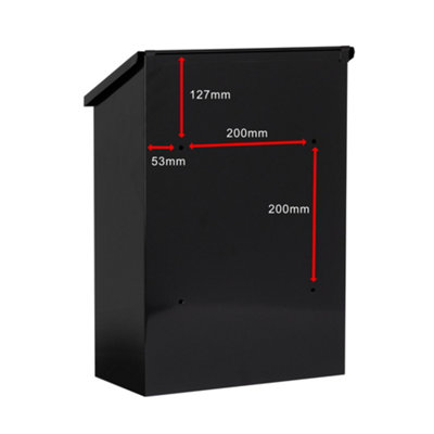 Burg-Wachter  Black Grand Wall Mounted Galvanised Steel Lockable Weatherproof Post Box - 33x45x15cm - 6