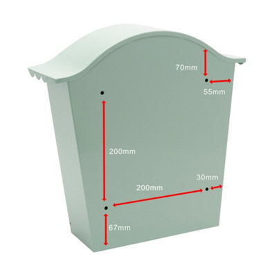 Burg-Wachter Chartwell Green Classic Wall Mounted Galvanised Steel Lockable Weatherproof Post Box - 36x37x13cm - 7