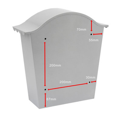 Burg-Wachter Classic French Grey Wall Mounted Galvanised Steel Lockable Weatherproof Post Box - 36x37x13cm - 7