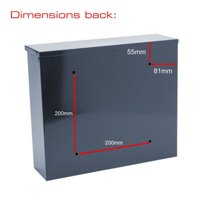 Burg-Wachter Elegance Anthracite Grey Wall Mounted Galvanised Steel Lockable Weatherproof Post Box 36x31x10cms - 7