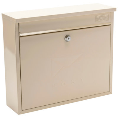 Burg-Wachter Elegance Antique Cream Wall Mounted Galvanised Steel Lockable Weatherproof Post Box 36x31x10cms