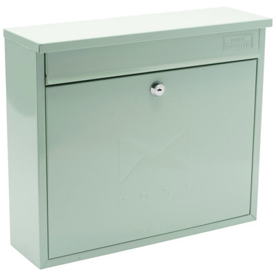 Burg-Wachter Elegance Chartwell Green Wall Mounted Galvanised Steel Lockable Weatherproof Post Box 36x31x10cms