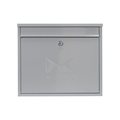 Burg-Wachter Elegance French Grey Wall Mounted Galvanised Steel Lockable Weatherproof Post Box 36x31x10cms - 5