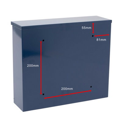 Burg-Wachter Elegance Midnight Blue Wall Mounted Galvanised Steel Lockable Weatherproof Post Box 36x31x10cms - 7