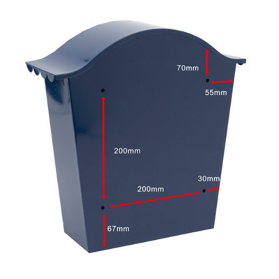 Burg-Wachter Midnight Blue Classic Wall Mounted Galvanised Steel Lockable Weatherproof Post Box - 36x37x13cm - 7