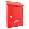 Burg-Wachter Red Avon Rear Entry Wall Mounted Galvanised Steel Lockable Weatherproof Post Box - 21x30x7cm
