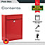 Burg-Wachter Red Compact Wall Mounted Galvanised Steel Postbox 26x33x9cm